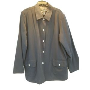 Dialogue 20 W Blazer Suit Jacket Navy Clip Snap